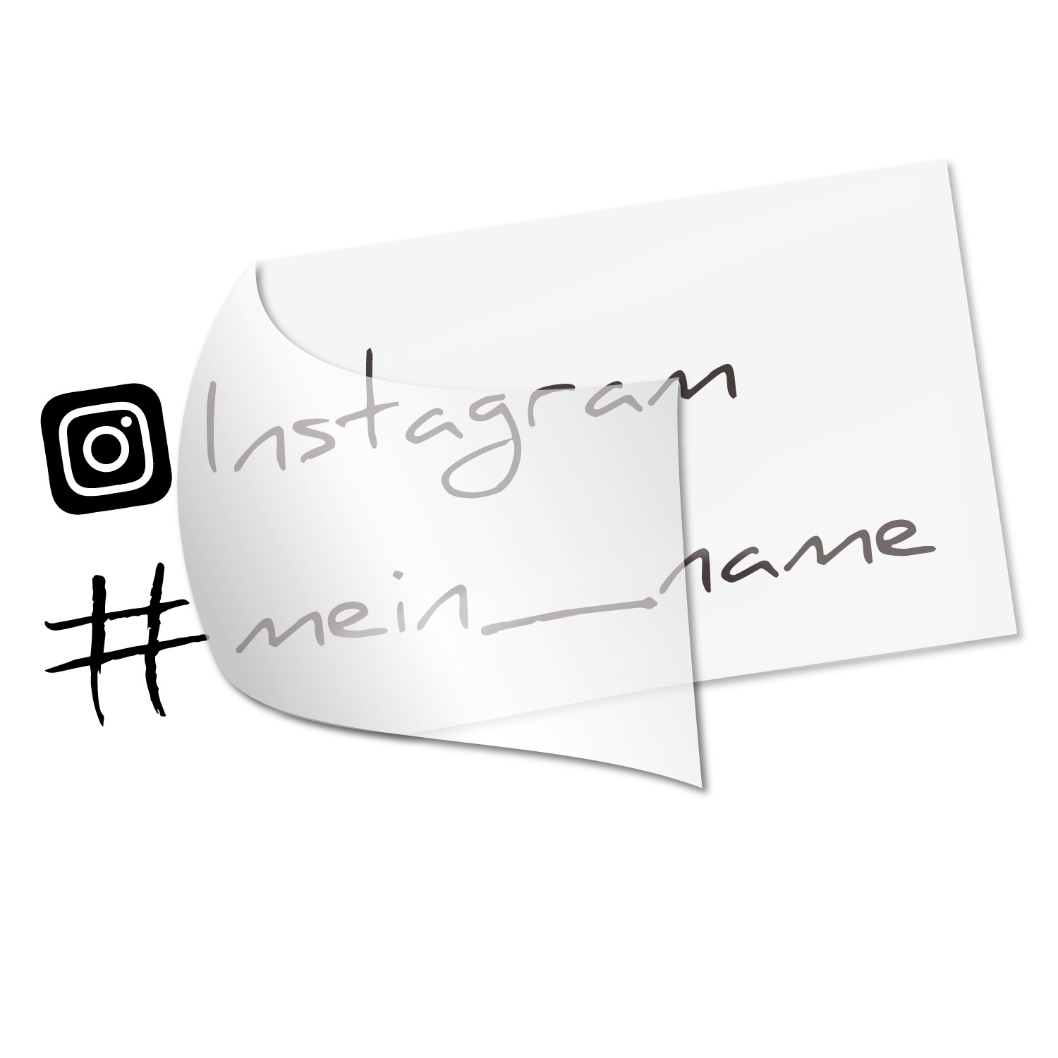 Instagram Aufkleber mit Namen kaufen. Benutzernamen Sticker Logo gestalten